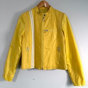 Wilson’s Leather Maxima Yellow Moto Cafe Racer Y2K Vintage Jacket Women’s Size M